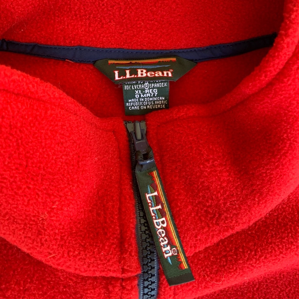 LL Bean Fleece Vest Polartec XL Zip Front Red - Picture 3 of 10